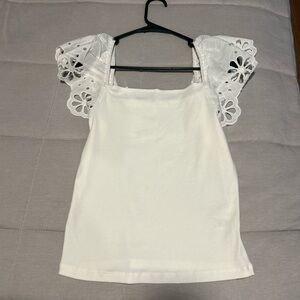 Lush White Ribbed T- Shirt